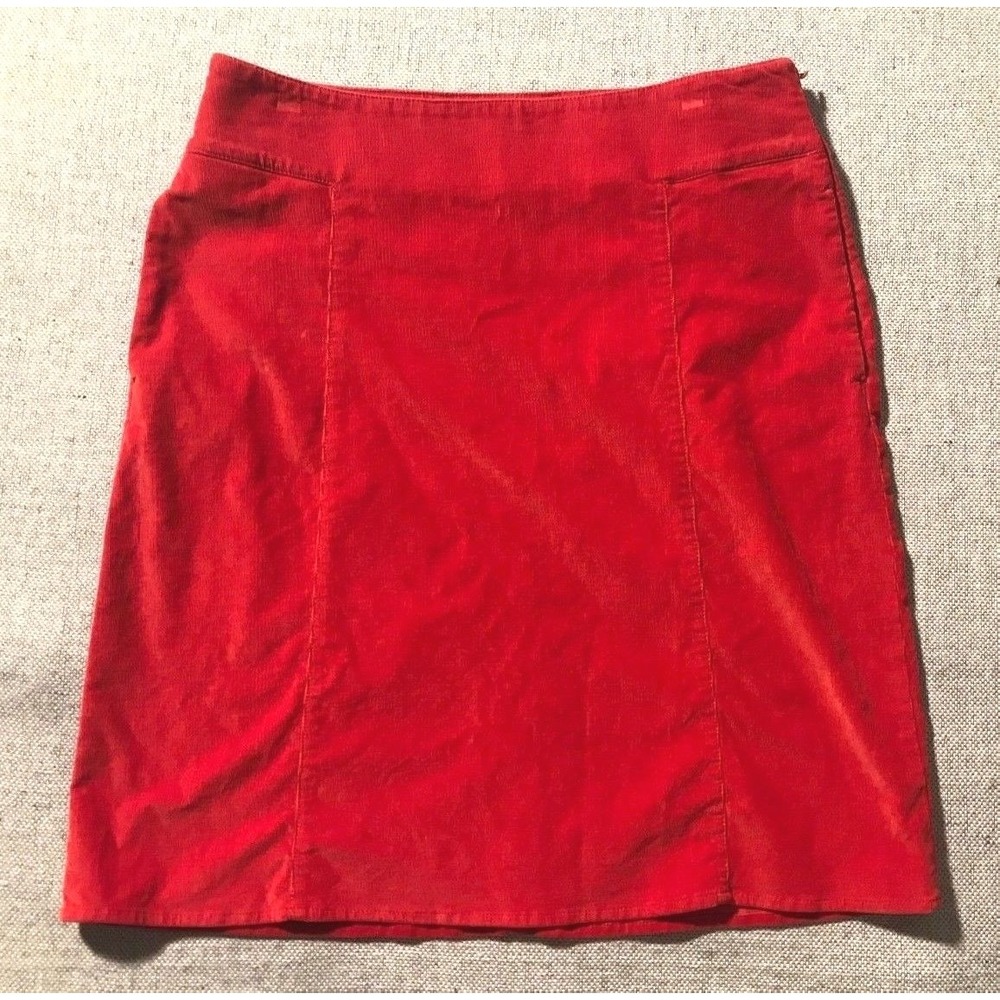 J.Jill Women's Skirt Size 8 Orange Corduroy Stretch #1269